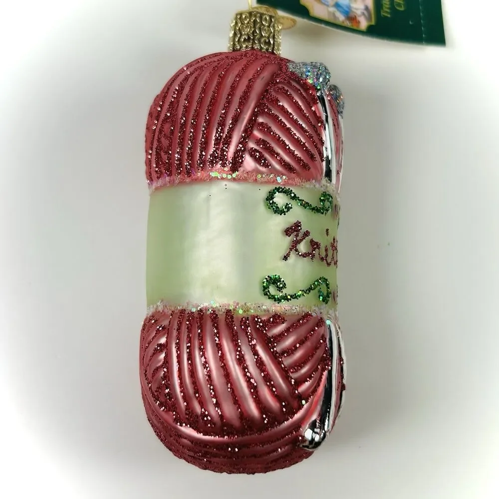 Old World Christmas Knitting Yarn Glass Ornament 32255 Decoration With Box NWT